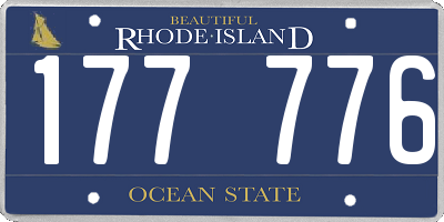 RI license plate 177776