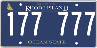 RI license plate 177777