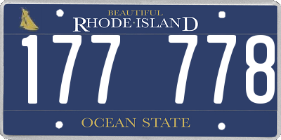 RI license plate 177778