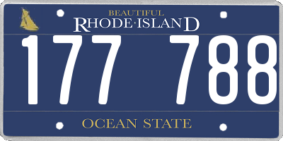 RI license plate 177788
