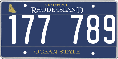 RI license plate 177789