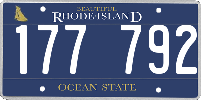 RI license plate 177792