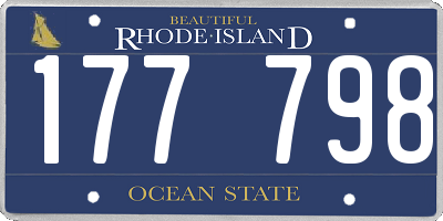 RI license plate 177798