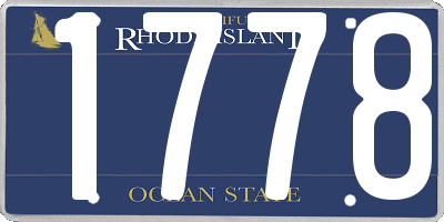 RI license plate 1778