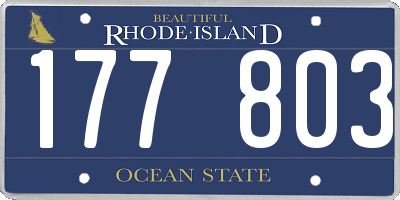 RI license plate 177803