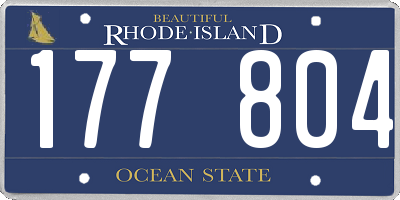 RI license plate 177804