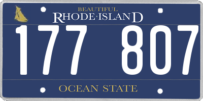 RI license plate 177807