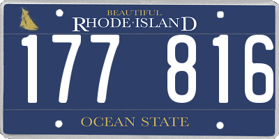 RI license plate 177816