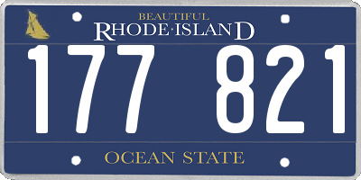 RI license plate 177821