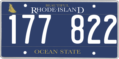 RI license plate 177822