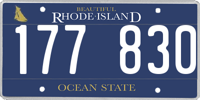 RI license plate 177830