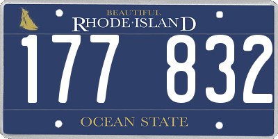 RI license plate 177832