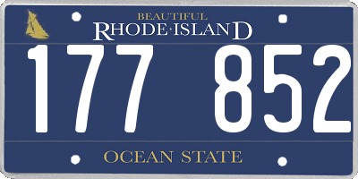 RI license plate 177852