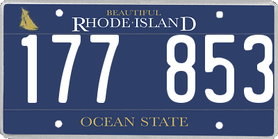 RI license plate 177853