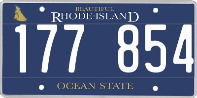 RI license plate 177854