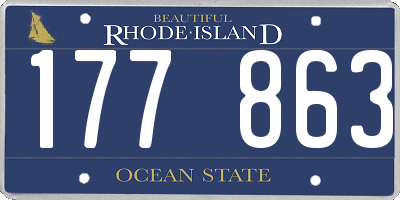 RI license plate 177863
