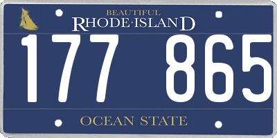 RI license plate 177865