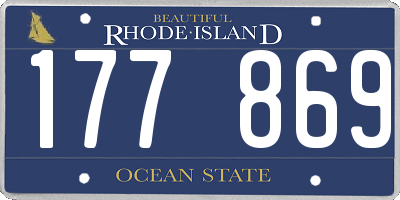RI license plate 177869