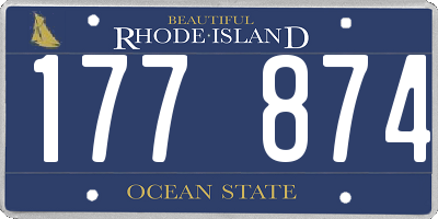 RI license plate 177874
