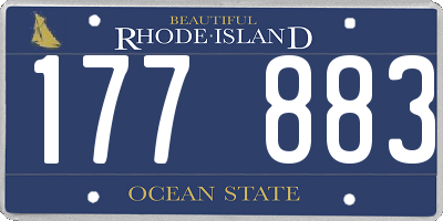 RI license plate 177883