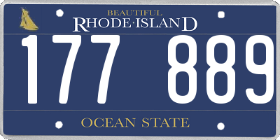 RI license plate 177889