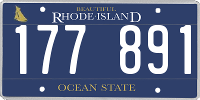 RI license plate 177891
