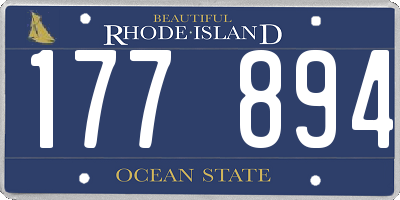 RI license plate 177894