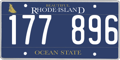 RI license plate 177896