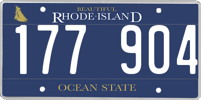 RI license plate 177904