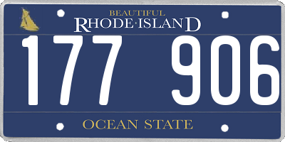 RI license plate 177906