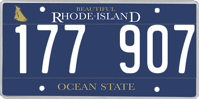 RI license plate 177907