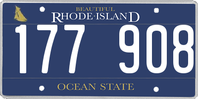 RI license plate 177908