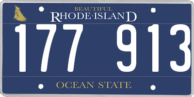 RI license plate 177913