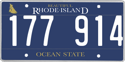 RI license plate 177914