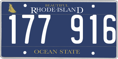 RI license plate 177916