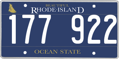 RI license plate 177922