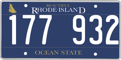 RI license plate 177932