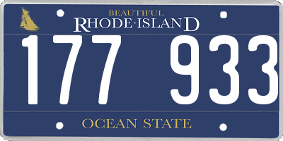 RI license plate 177933