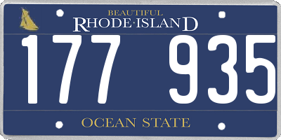 RI license plate 177935