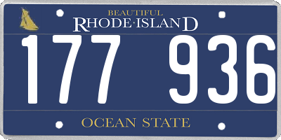 RI license plate 177936