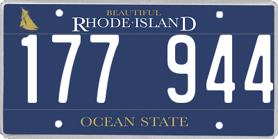 RI license plate 177944