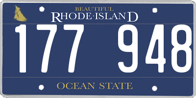 RI license plate 177948