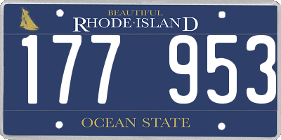 RI license plate 177953