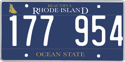 RI license plate 177954
