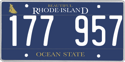RI license plate 177957