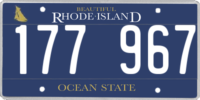 RI license plate 177967