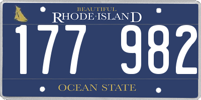 RI license plate 177982