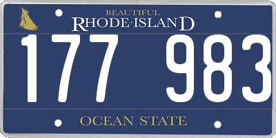 RI license plate 177983