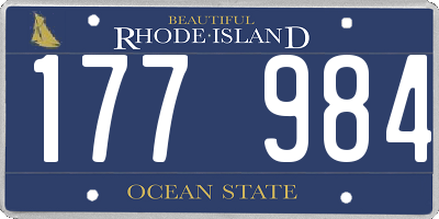 RI license plate 177984