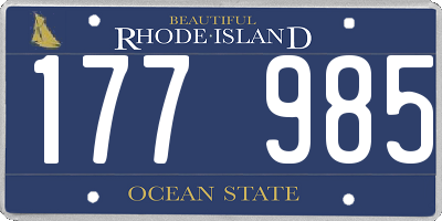 RI license plate 177985